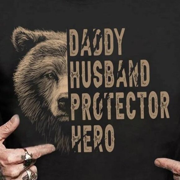 Papa Bear Husband Protector Hero T-Shirt Gift For Husband Dad - Picture 2 of 5